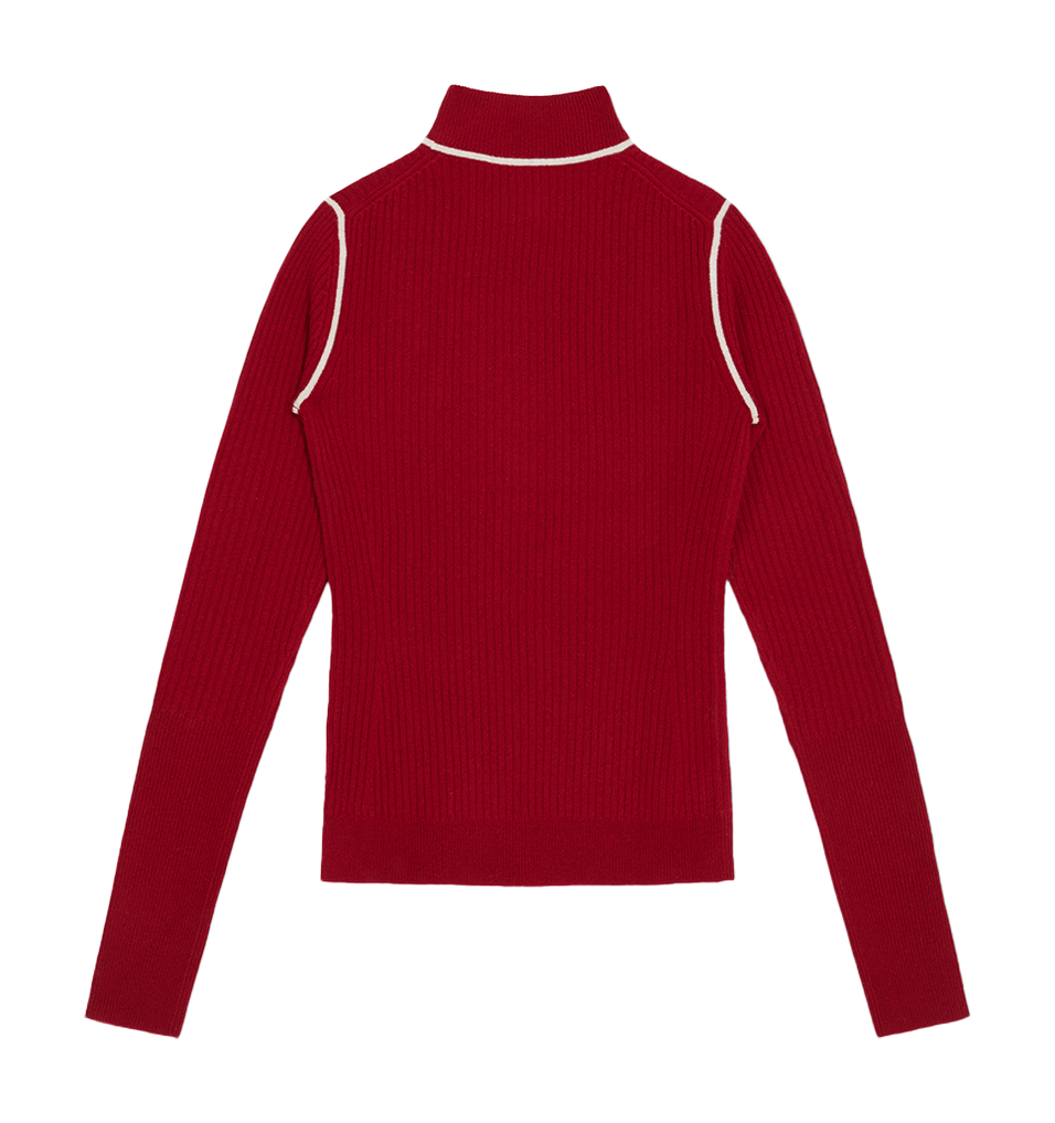 fine rib mock neck