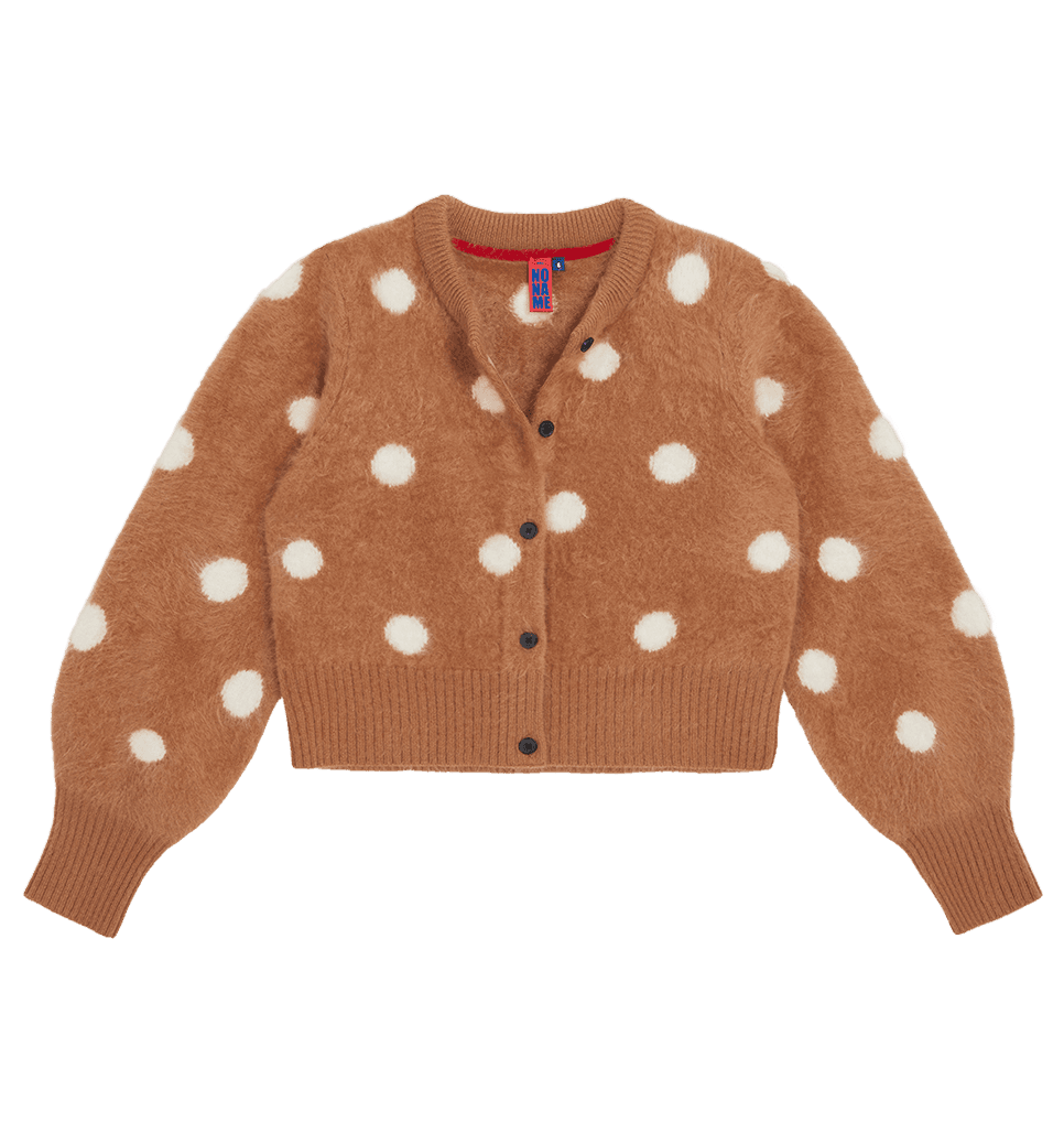 Women's Polka Dot Button-Up Brushed Cashmere Cardigan Women's Polka Dot Button-Up Brushed Cashmere Cardigan