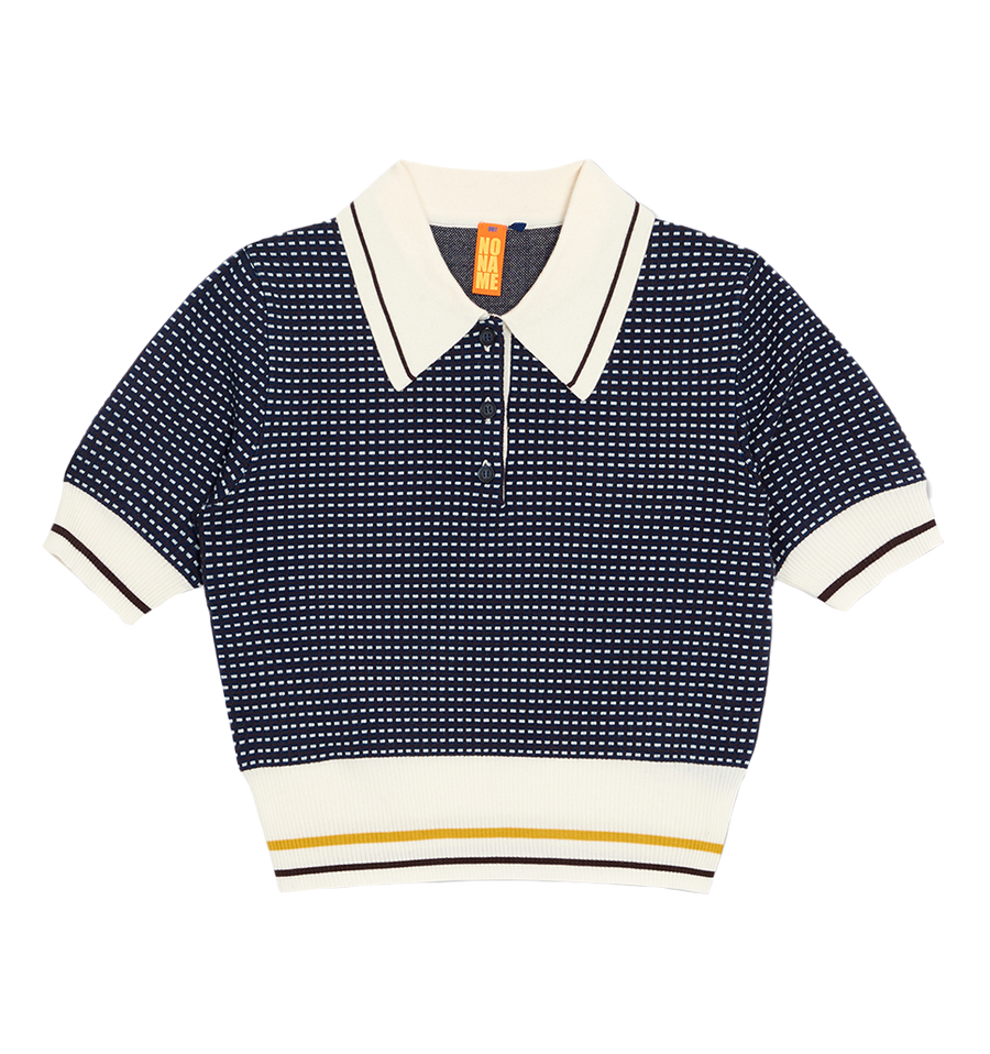 mini check short sleeve polo