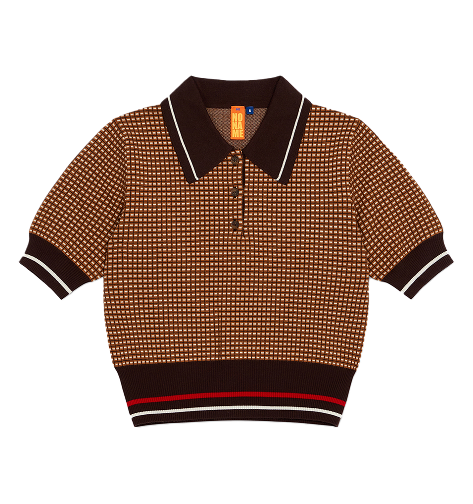 mini check short sleeve polo