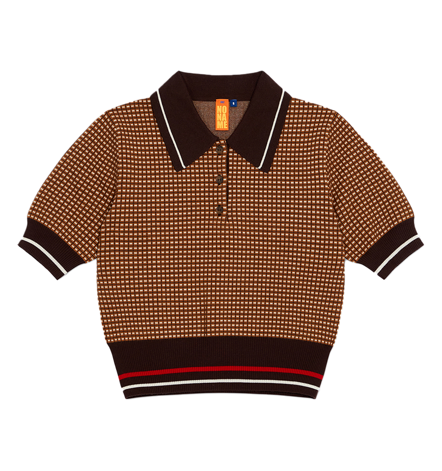 mini check short sleeve polo