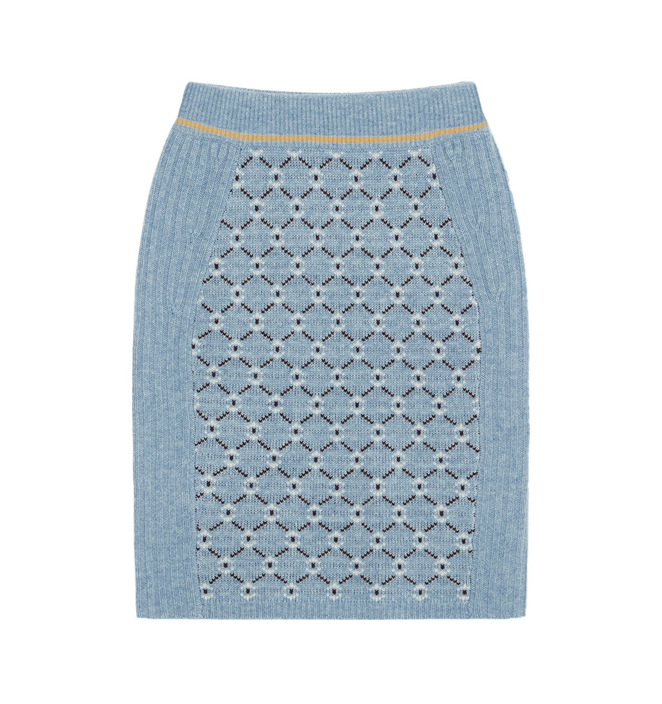 geo jacquard pencil skirt