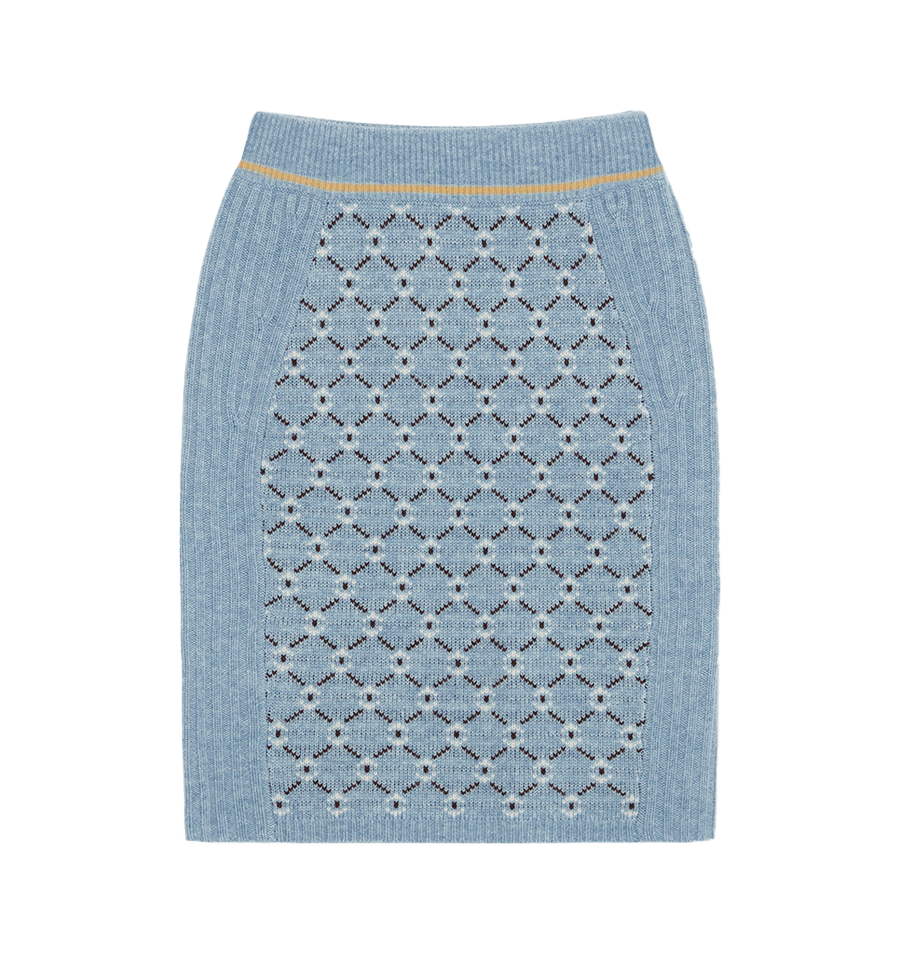 geo jacquard pencil skirt